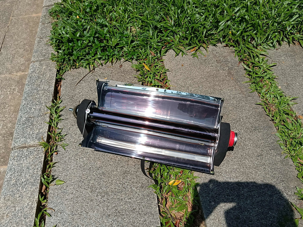 Outdoor portable smokeless vacuum oven grill silver with 1.5L tube and 50cm food tank on tripod