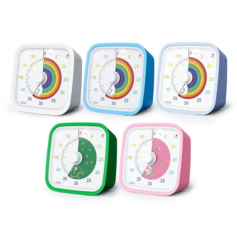 Anti-fall cartoon children's mute timer alarm clock with plastic shell and 10x10x6cm dimensions