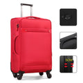 Large capacity hard shell suitcase with anti-theft zipper and password lock in coffee colour, 24 inch size