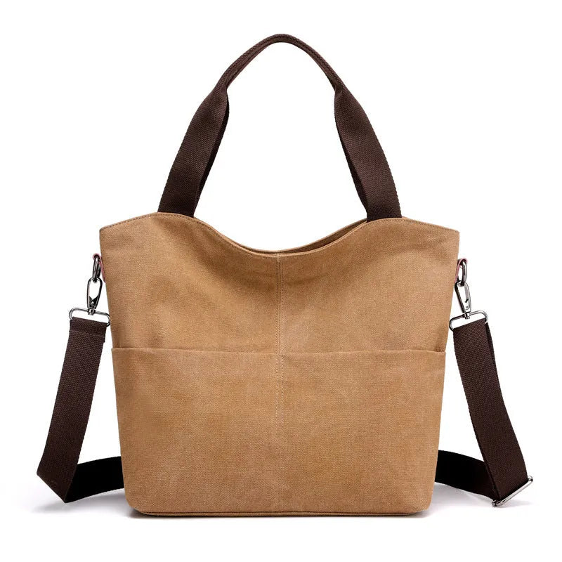 Canvas tote bag horizontal square shape with zipper closure, 30x11x32cm, plain design, blue colour
