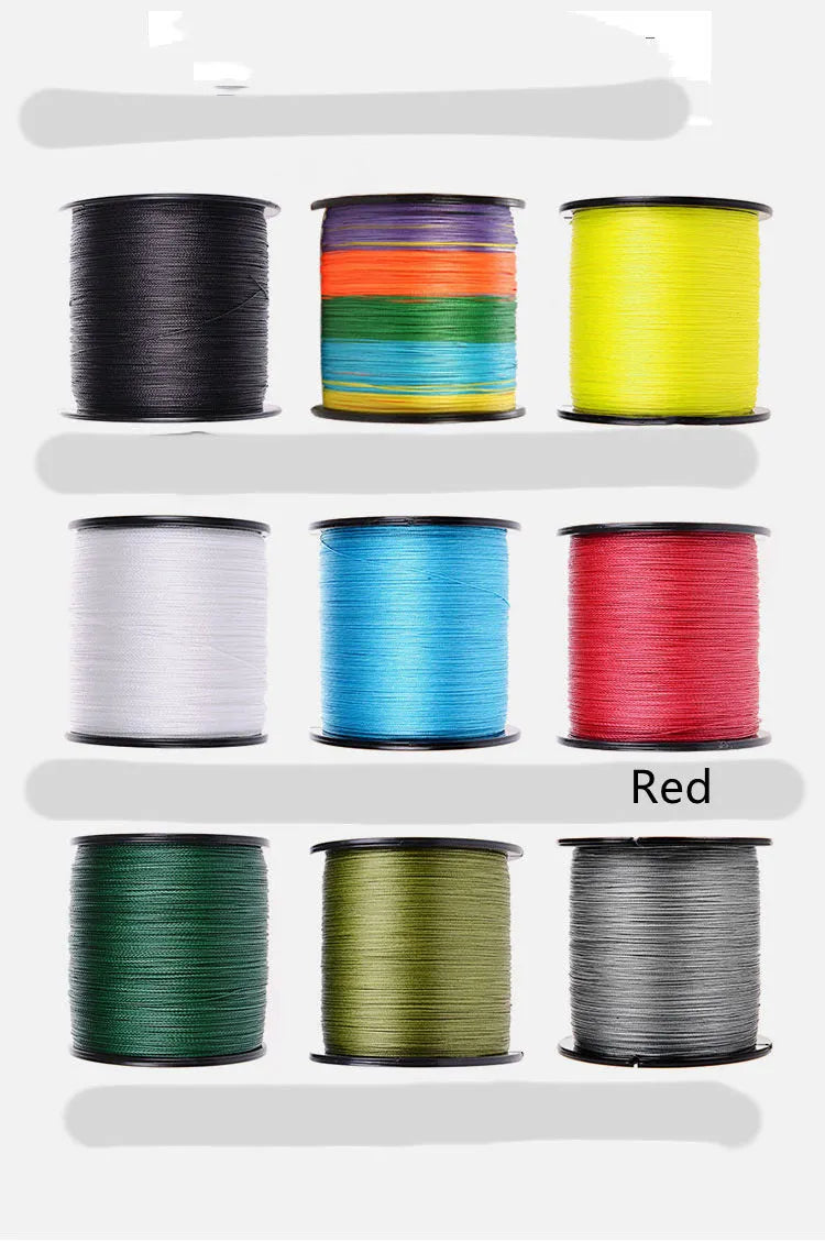 PE braided fishing line spool 500 metres, 6LB-300LB strength, nine colour options for hook drop spinning wheel