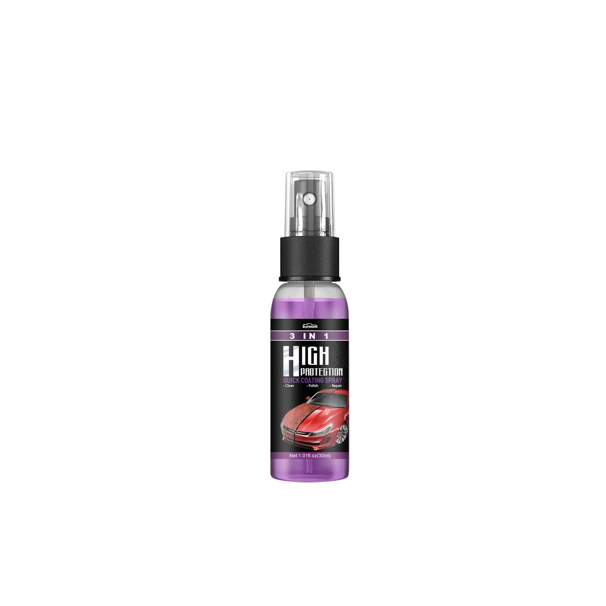 3 in 1 high protection fast car paint spray automatic coating agent in 30ml and 100ml PE bottles