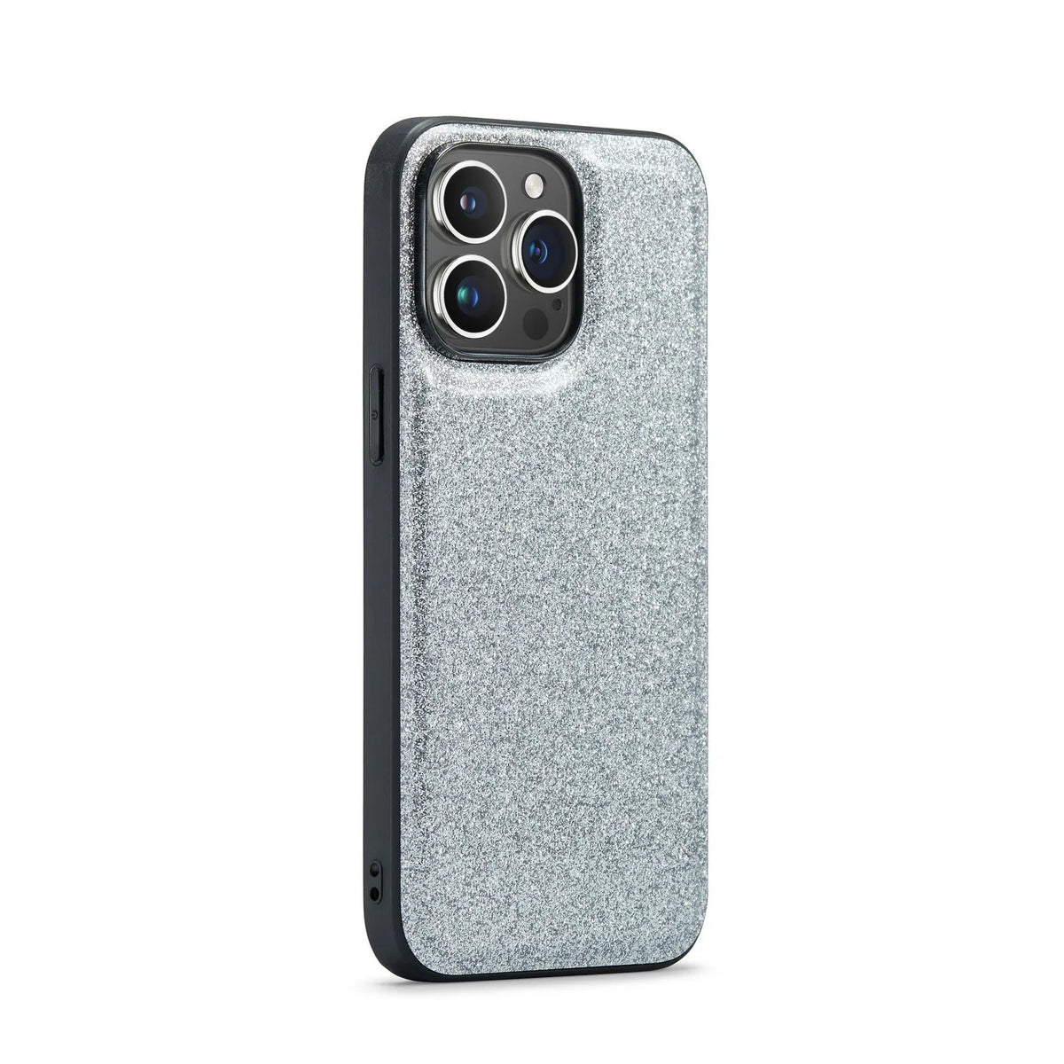 Glitter wallet magnetic phone case in combination black for iPhone with card slot