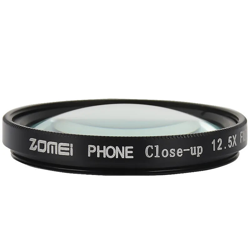 Smartphone macro close-up lens with 37mm diameter and universal clip for mobile phone photography