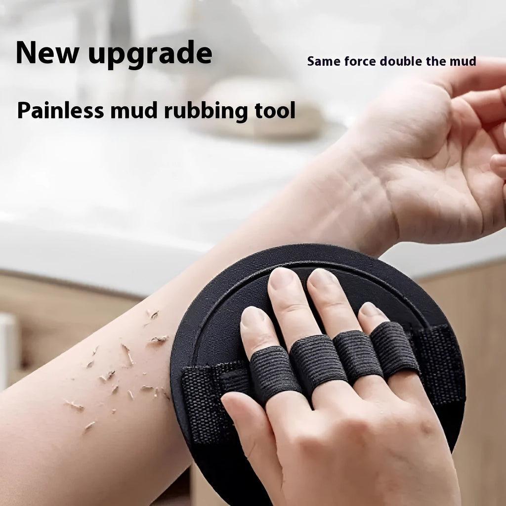 Rubber bath towel finger grip accessory with round cake pattern design