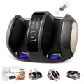 3D foot and calf massager with heat, four auto programs, adjustable intensity, and remote control, black finish