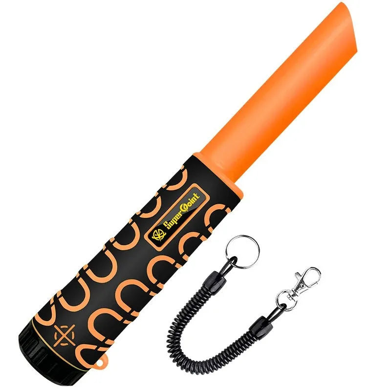 Fully waterproof outdoor treasure hunting metal detector with leather case and telescopic hanging wire
