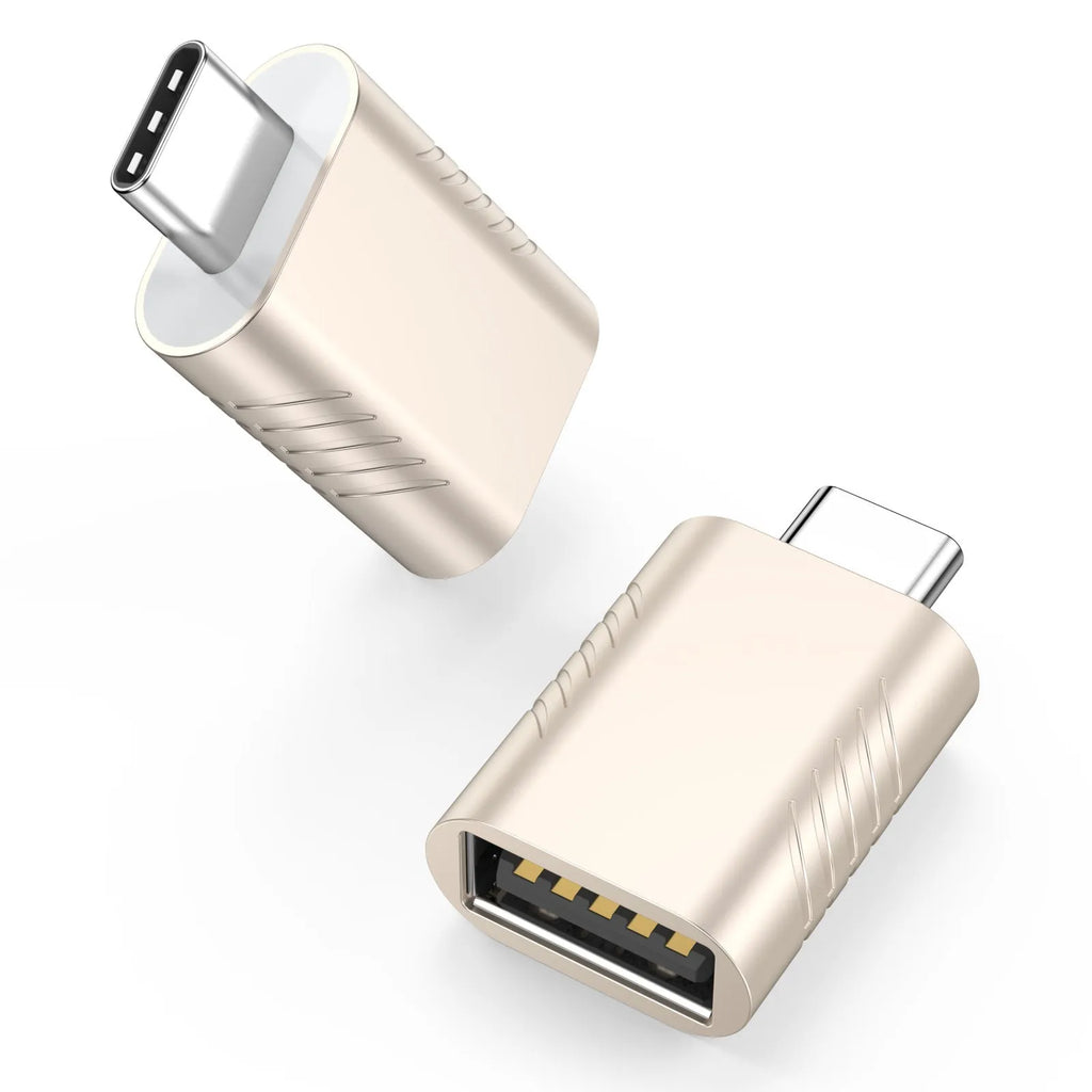 USB C male to USB A female converter adapter with metallic zinc alloy shell in various colour options.