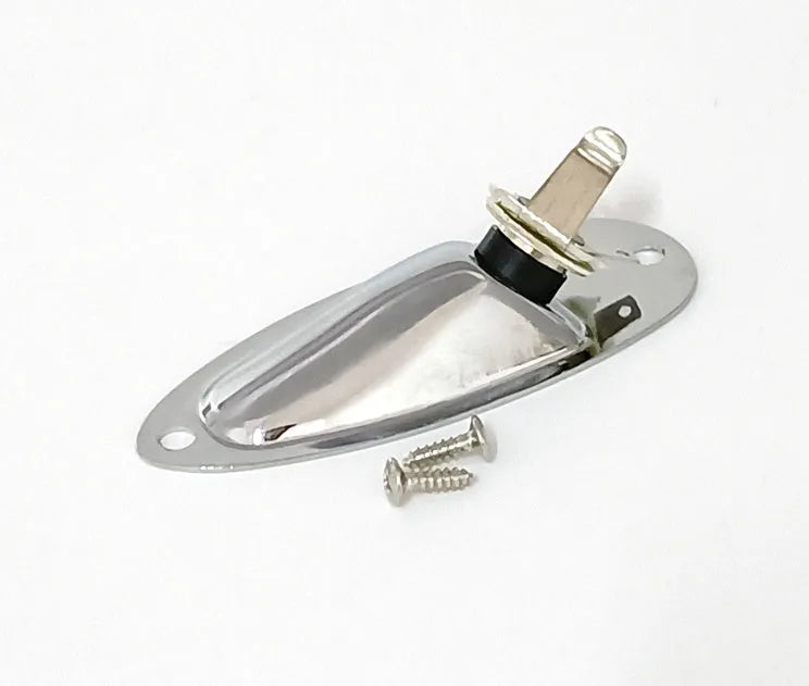 Black and silver electric guitar socket jack connector for guitar and bass output