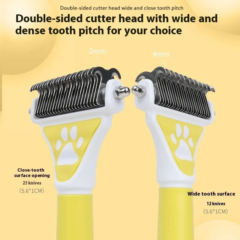 pet dog comb for float hair cleaning knot untying in green and yellow colour options