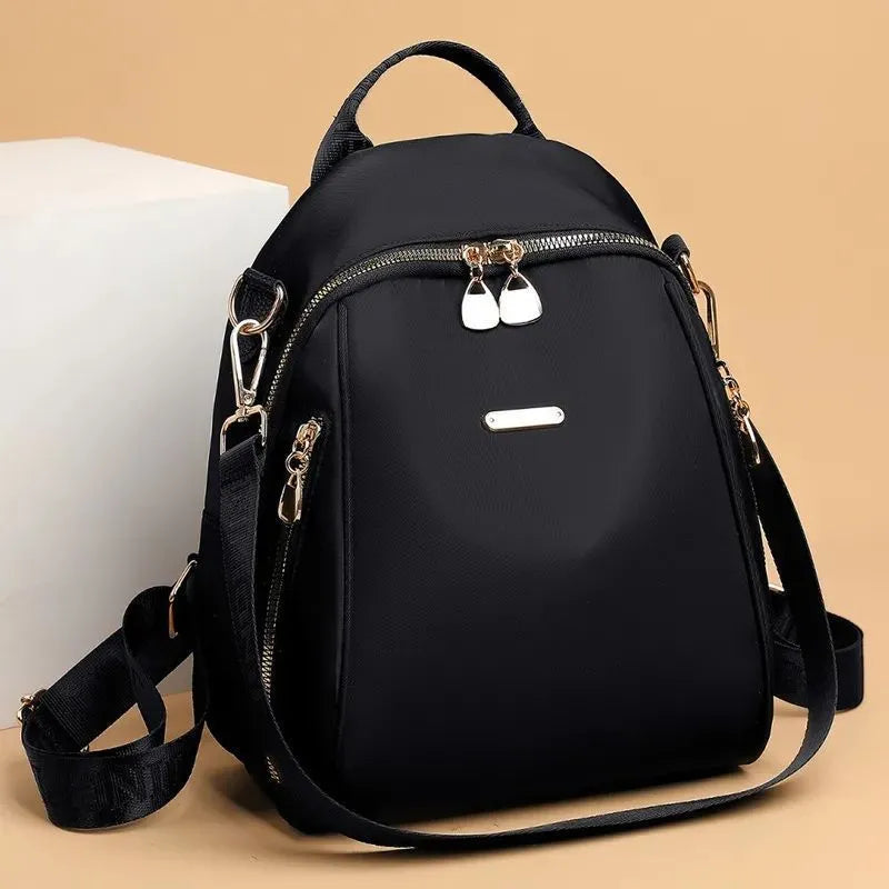 Women's reinforced Oxford cloth travel backpack with zipper changing bag and mobile phone bag, in City Simplicity style
