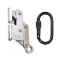 Alloy steel self-locking wire rope fall protector for 8mm rope with red nut, 430g