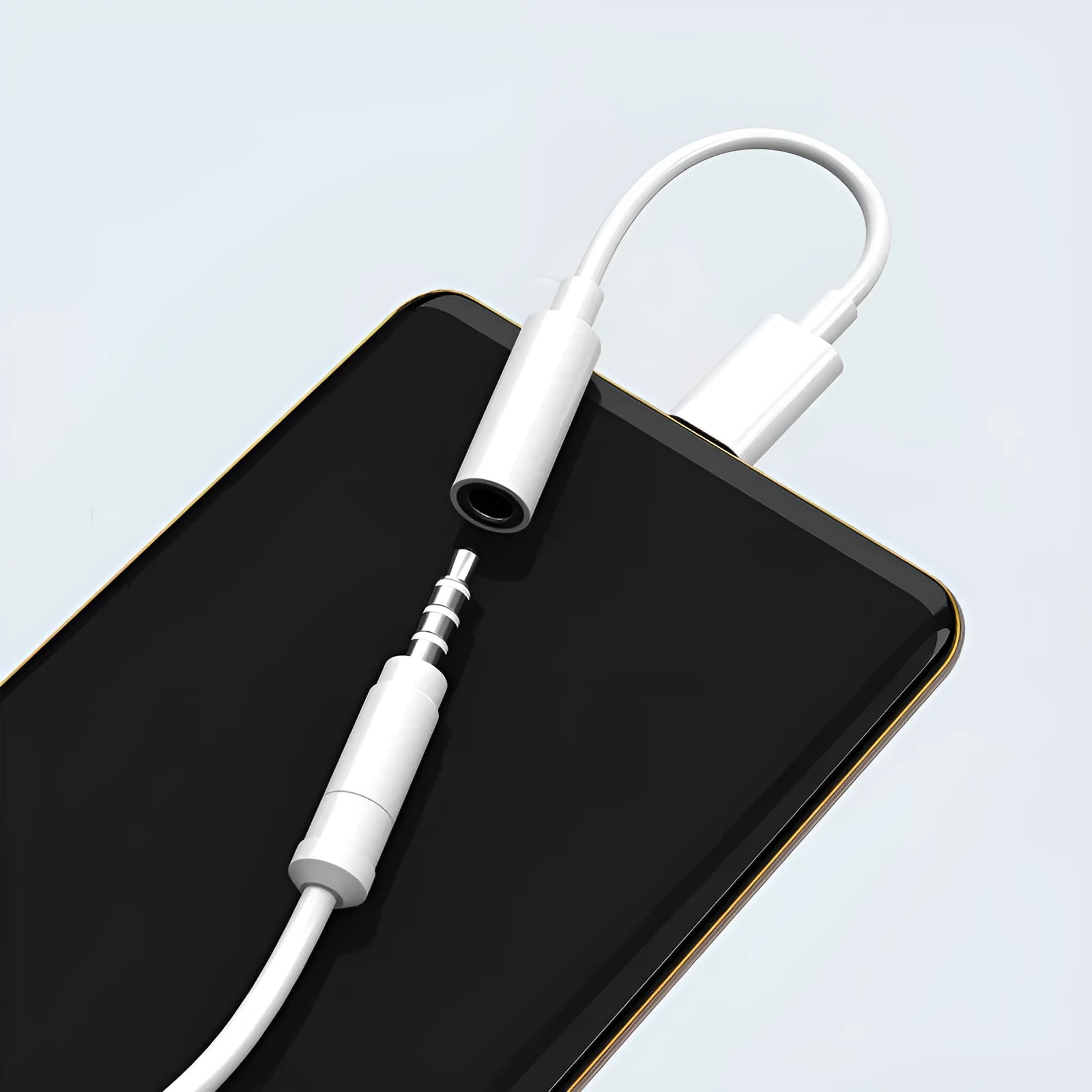 White Type-C to 3.5mm headphone digital audio adapter cable for Xiaomi Samsung Huawei smartphones