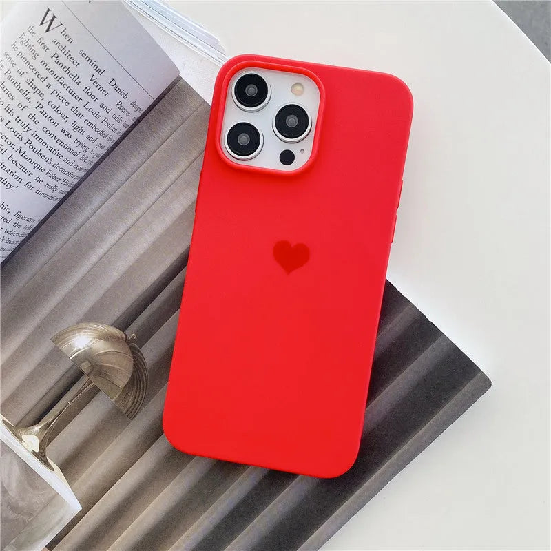 Little Love frosted TPU phone case for iPhone, fall protection, love theme, Matcha colour