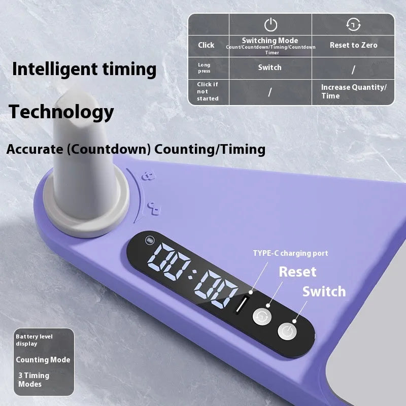 A purple split-design skiing machine trainer, an 85cm long board for home cardio exercise.