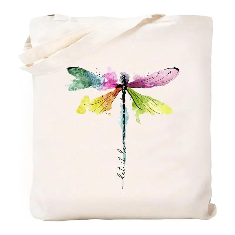 White canvas hand shopping bag with Halloween digital print design 34x42cm