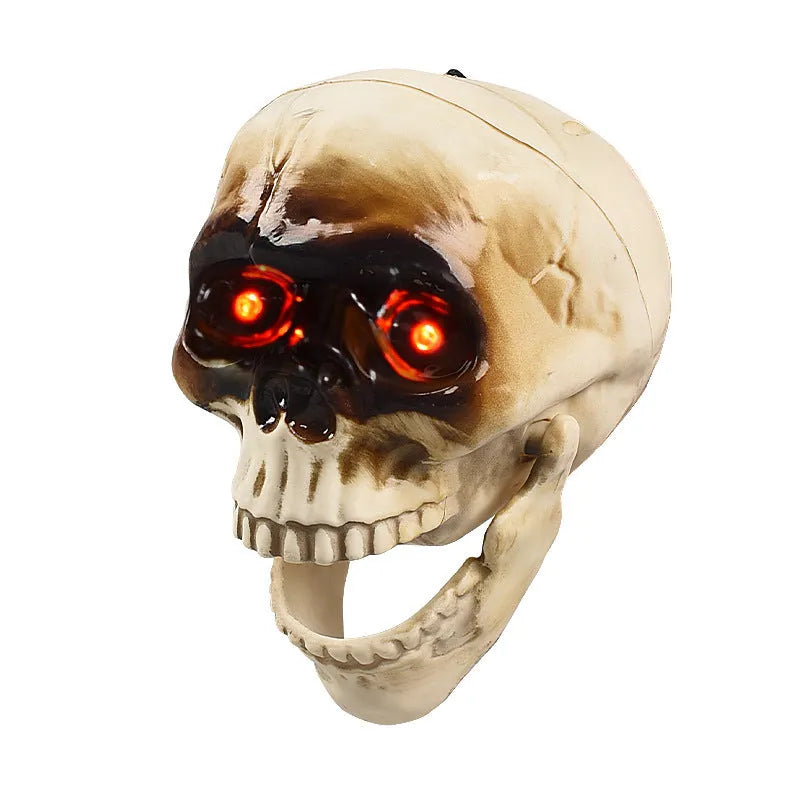 Animated floating skeleton skull head decoration Z270 open mouth electric head with scary sound