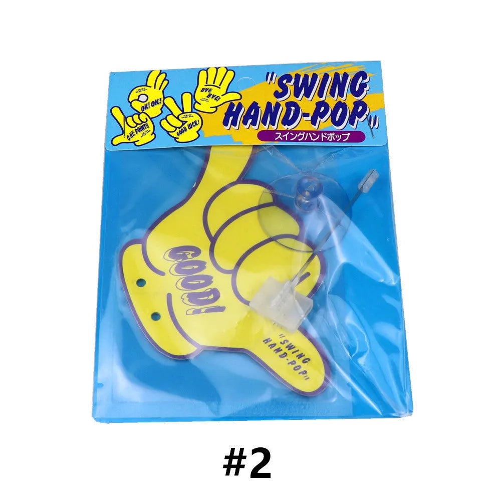 Dynamic swing cartoon hand aromatherapy pendant with jasmine green tea fragrance on mounting bracket