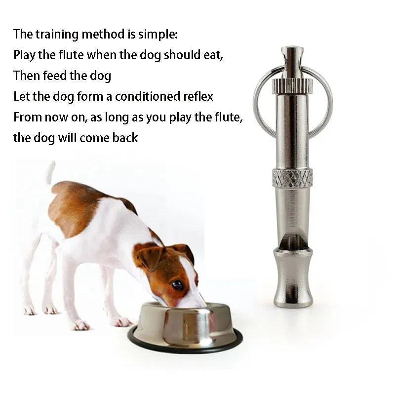 Metallic adjustable ultrasonic dog whistle with brass electroplated nickel construction