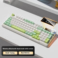 Wireless Bluetooth keyboard and mouse suit in Blue White colour with mechanical feeling keys and Type-C cable