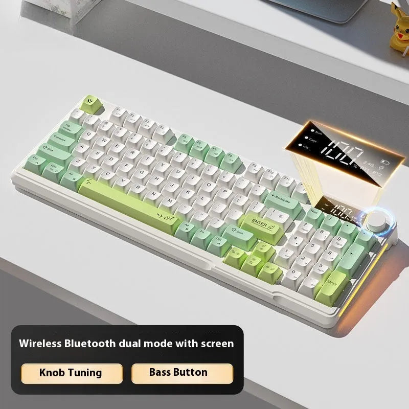 Wireless Bluetooth keyboard and mouse suit in Blue White colour with mechanical feeling keys and Type-C cable