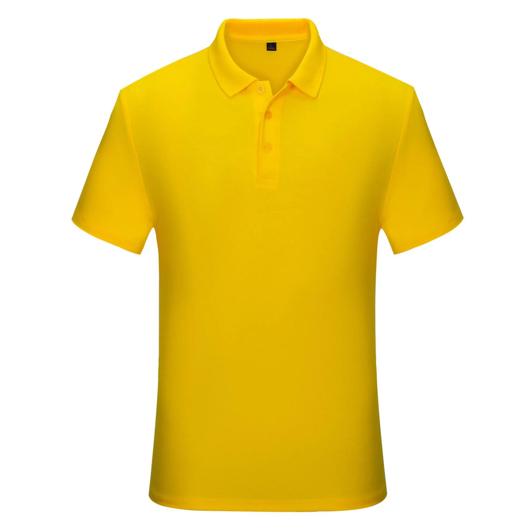 Solid colour cotton short sleeve polo shirt for office uniform, available in multiple colours