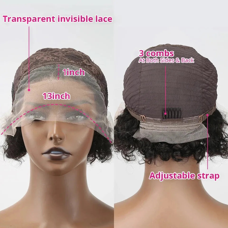 Black human hair wig with a 13x1 pre-plucked lace front, shown in a natural, straight style for daily wear.