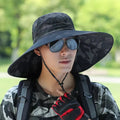 Men's cotton fisherman sun hat with 11cm brim in camouflage colours for outdoor fishing and mountaineering