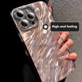Water ripple IMD glitter fine hole translucent PC phone case for iPhone, anti-fall protection, available in white purple green blue black silver gray
