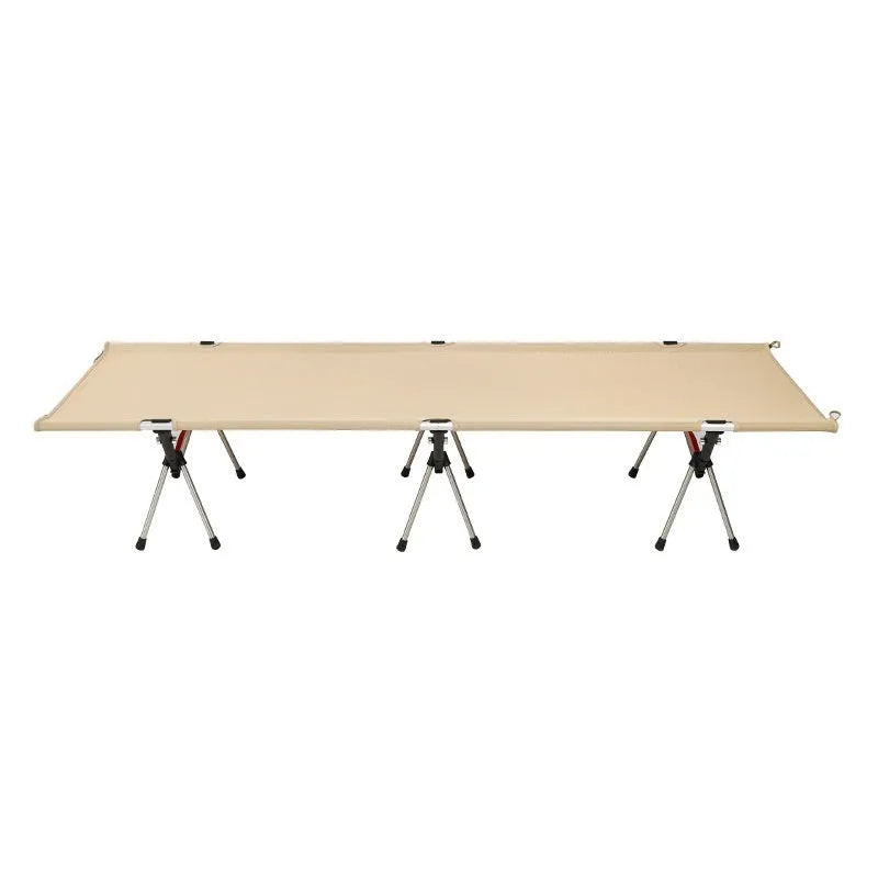 Portable folding camping bed with aluminium frame and polyester cloth in multiple colour options