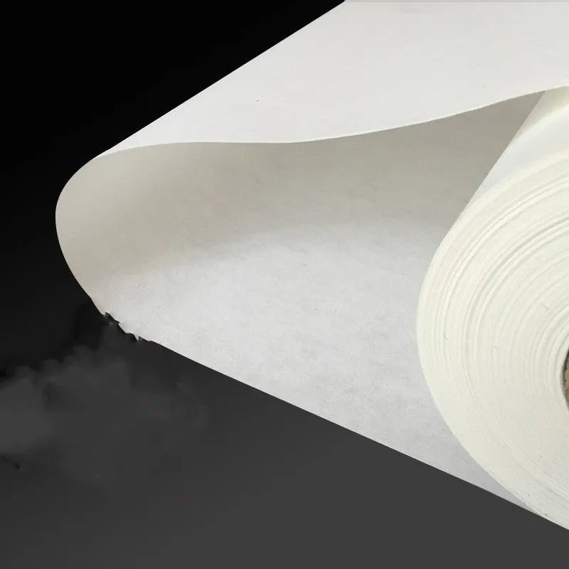 Roll of microjet printable coated rice paper with half-cooked xuan finish, 50m length, for art reproduction and decorative painting