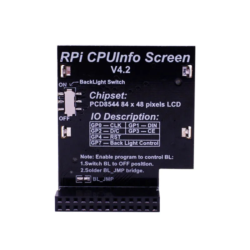 Raspberry Pi 1.6 inch LCD display module with backlight switch connected to GPIO pins