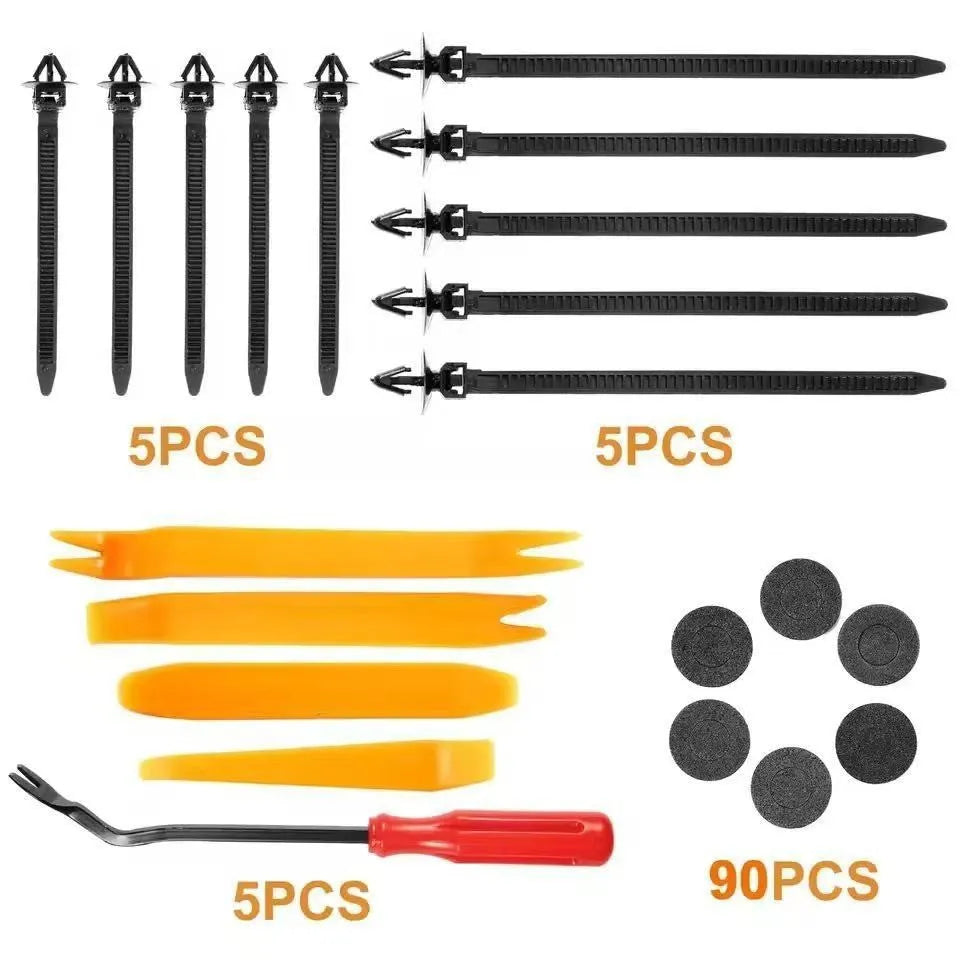 925PCs boxed buckle set with 26 kinds of universal car fasteners and tools