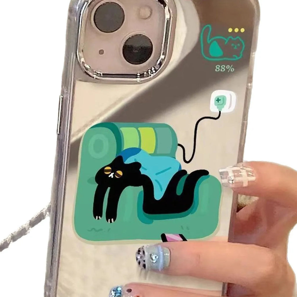 High-grade all-inclusive drop-resistant silicone phone case for Apple iPhone 16 series with cartoon sofa cat design and colour matching options