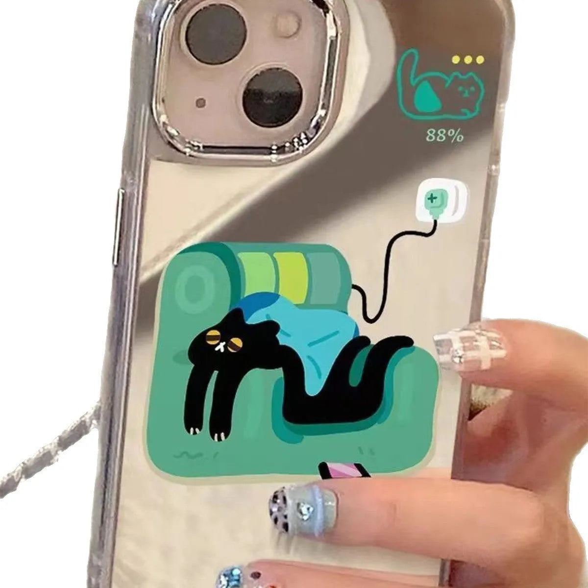 High-grade all-inclusive drop-resistant silicone phone case for Apple iPhone 16 series with cartoon sofa cat design and colour matching options