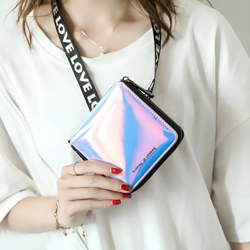 Women's Korean-style short folding wallet in compact 11cm size with three colour options