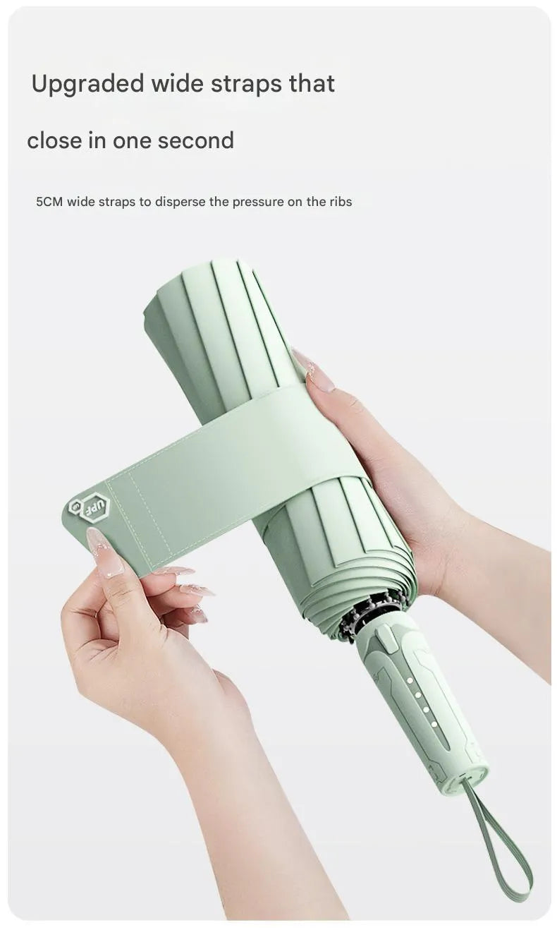 Automatic folding umbrella with large 100cm canopy in various colour options