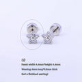 Copper-plated gold micro inlaid zircon five-petal plum flower ear studs on a white background, unisex design, real gold thick plating