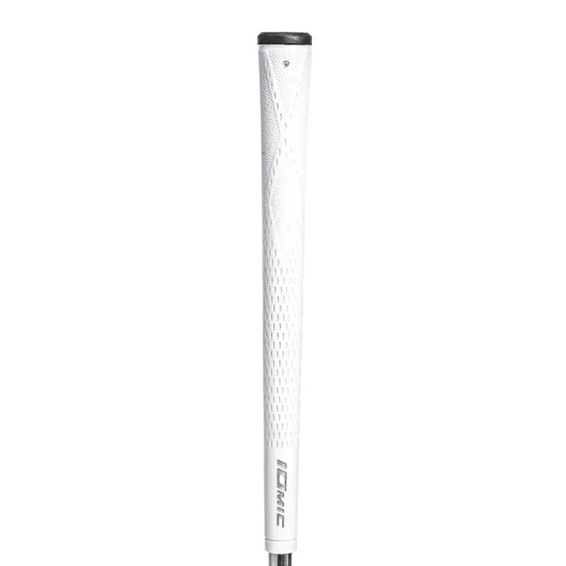 Single TPE golf club grip in red colour, showing textured non-slip surface and tapered shape.