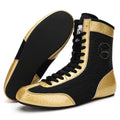 Mixed combat training high-top wrestling shoes in green, with mesh and leather upper and rubber sole.