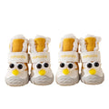 Thick warm anti-slip dog shoes with plush lining and adjustable strap for winter walks