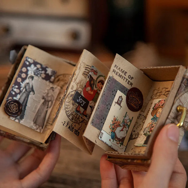 Retro memo notebook with double-sided pages in vintage colour options