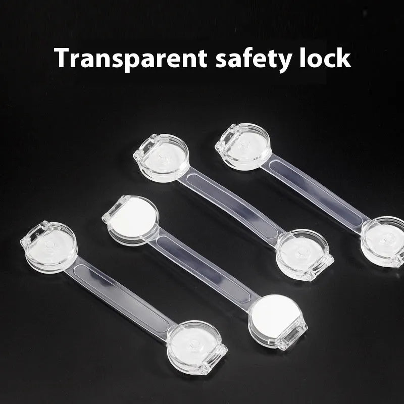 Transparent circular multi functional child safety lock for cabinets drawers and doors anti pinch hand protection