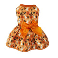 Orange polyester pet Halloween dress for dogs and cats in size M