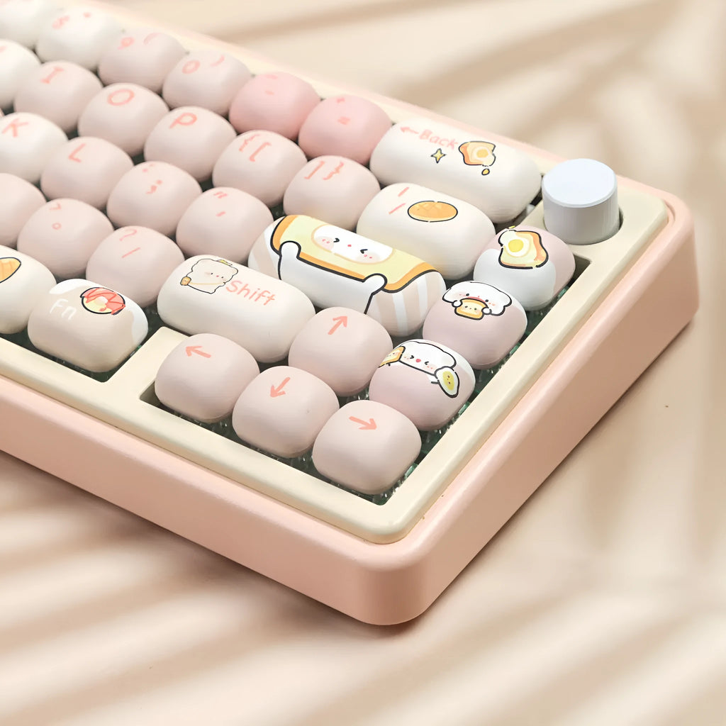 MOG Steamed Bread Bear mechanical keyboard key cap set with PBT construction and thermal sublimation printing