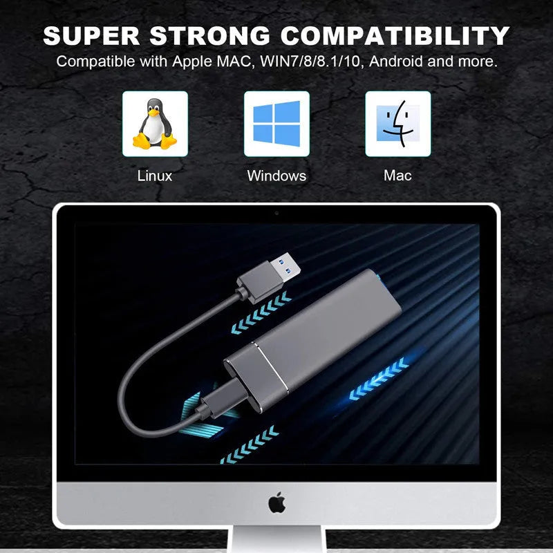 High-speed mobile solid state drive with PCI-E interface, 1.8 inch, 7mm thick, available in black with TLC flash memory