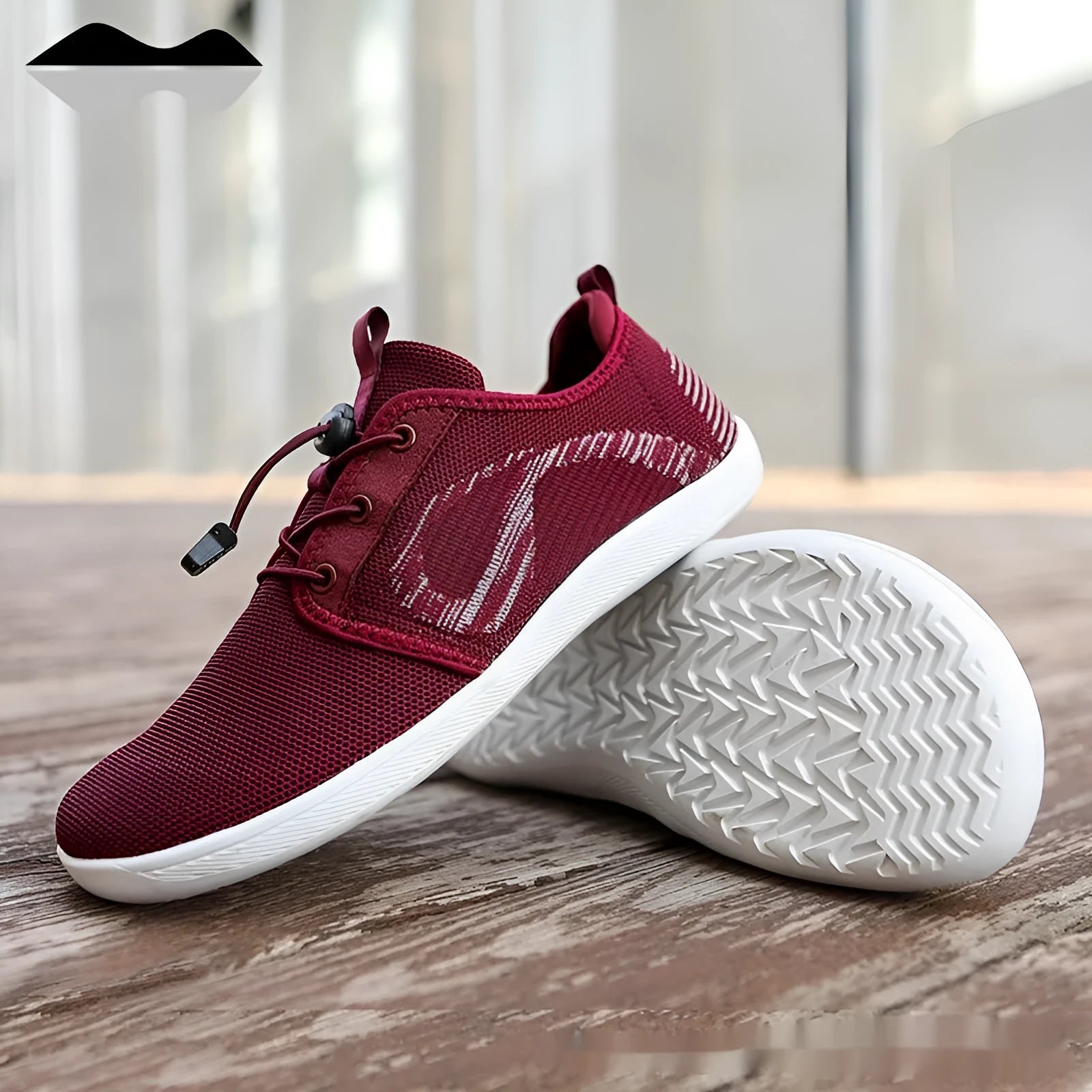 Men's black cloth casual shoes with soft sole and round wide toe on a solid background