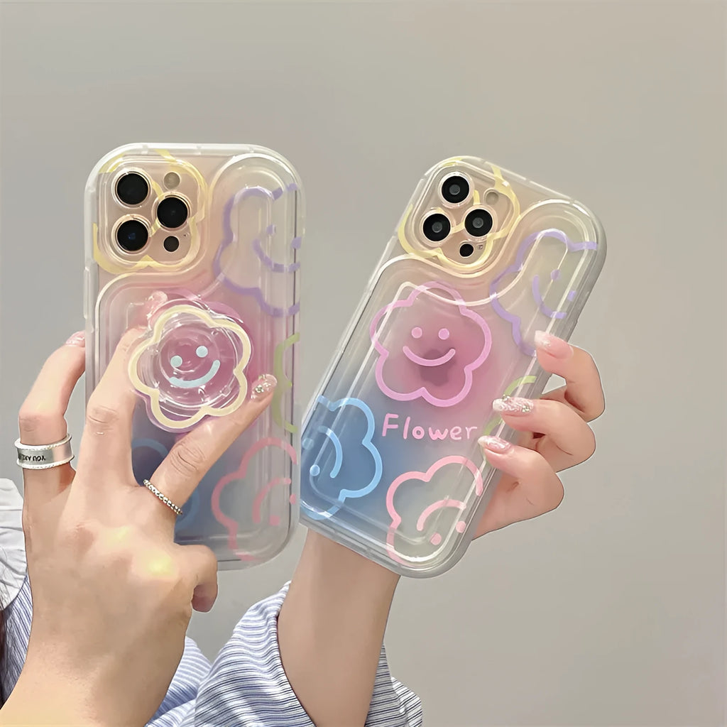 Halo dyed sun flower TPU rear cover phone case for Apple iPhone 11 to 14 Pro Max in picture colour