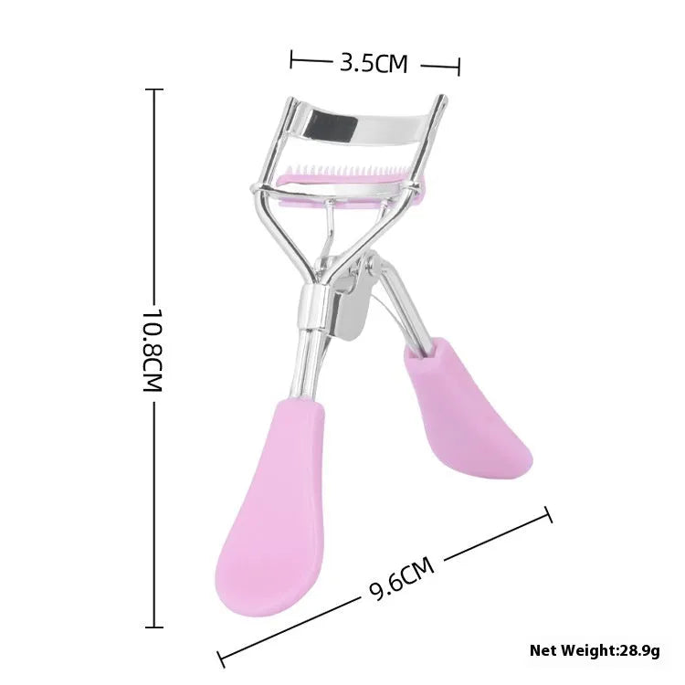 A4 manual eyelash curler with ribbon comb in choice of six colours including black, pink and purple