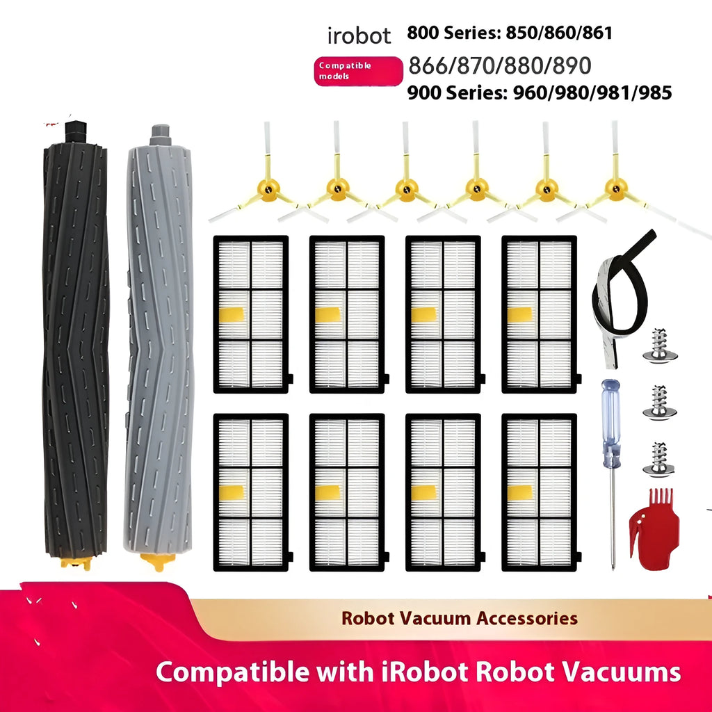 Sweeping robot accessory set with edge brush, hyper, and main adhesive brush pair for small area cleaning